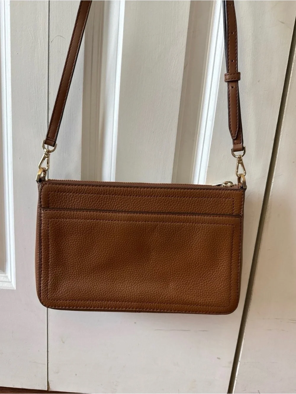 Michael Kors Tan Pebbled Leather Crossbody Card Case